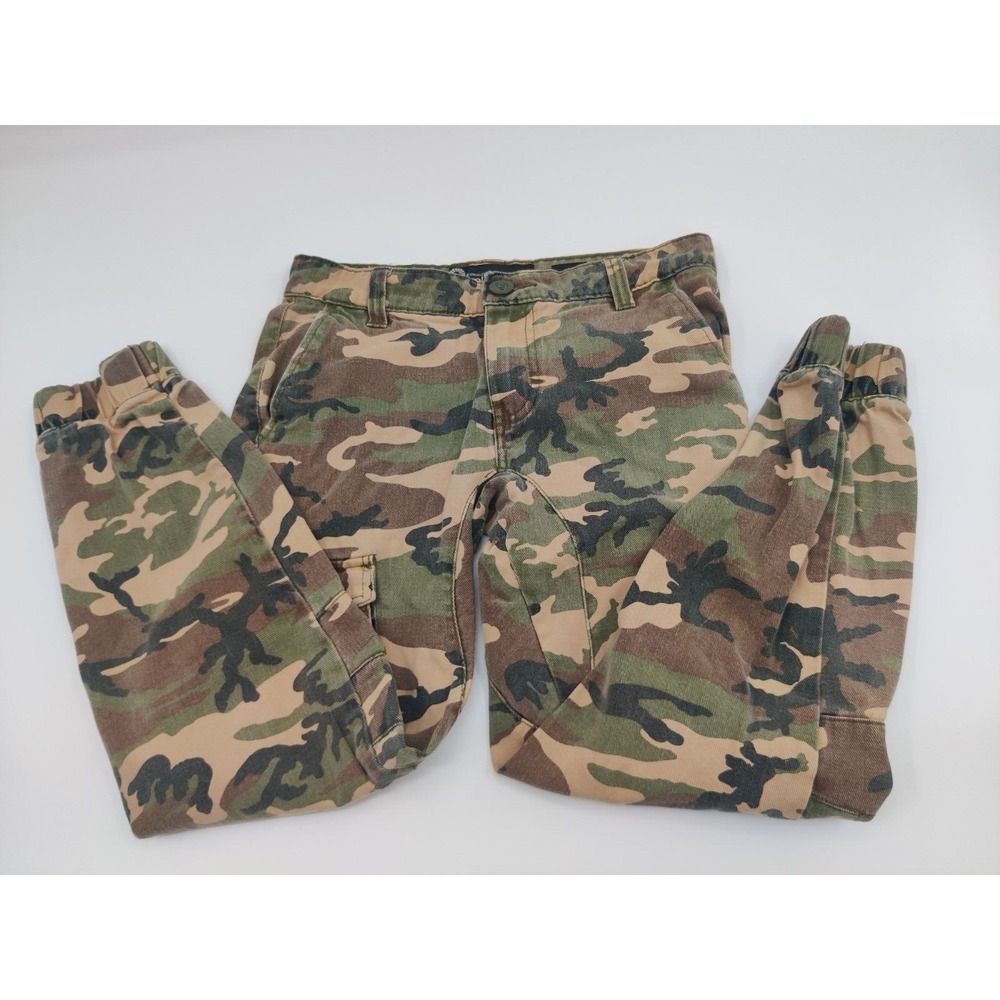 Akademiks‎ Boys Camo Cargo Jogger Pants Size 12 Green Woodland Camouflage Cotton